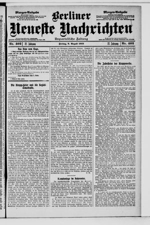 Berliner Neueste Nachrichten on Aug 9, 1912