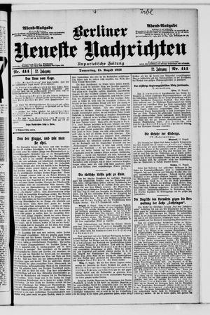 Berliner Neueste Nachrichten vom 15.08.1912