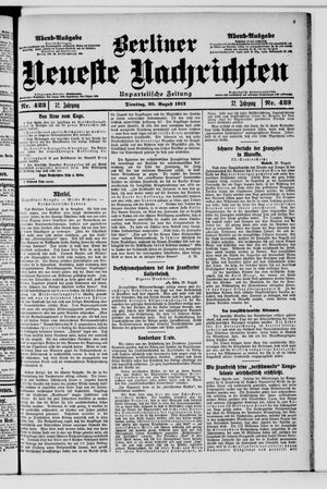Berliner Neueste Nachrichten vom 20.08.1912