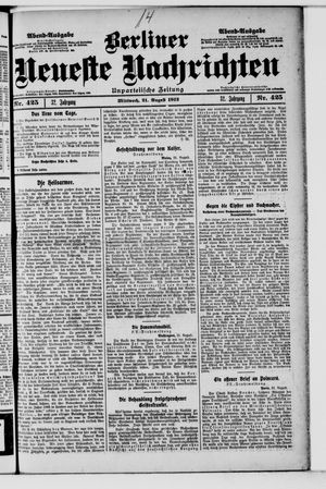Berliner Neueste Nachrichten vom 21.08.1912