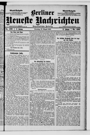 Berliner Neueste Nachrichten vom 27.08.1912