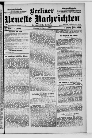 Berliner Neueste Nachrichten vom 08.09.1912