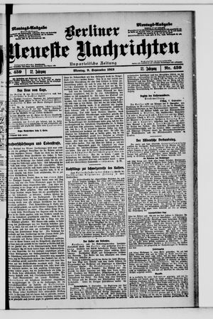 Berliner Neueste Nachrichten vom 09.09.1912