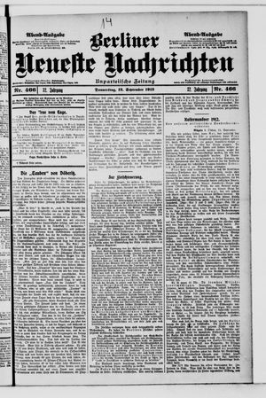 Berliner Neueste Nachrichten vom 12.09.1912