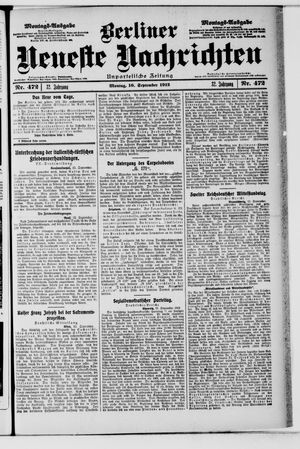 Berliner Neueste Nachrichten vom 16.09.1912