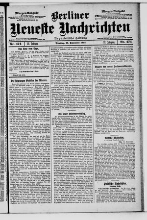 Berliner Neueste Nachrichten vom 17.09.1912
