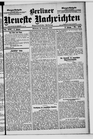 Berliner Neueste Nachrichten vom 18.09.1912