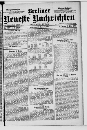 Berliner Neueste Nachrichten vom 19.09.1912
