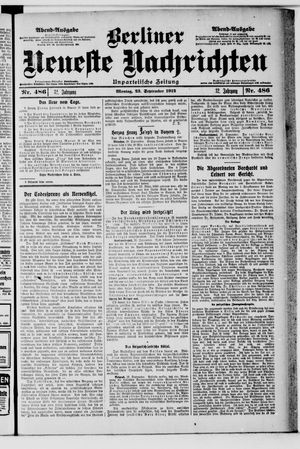Berliner Neueste Nachrichten vom 23.09.1912