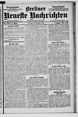 Berliner Neueste Nachrichten vom 24.09.1912