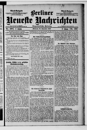 Berliner Neueste Nachrichten vom 25.09.1912
