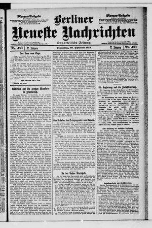 Berliner Neueste Nachrichten vom 26.09.1912