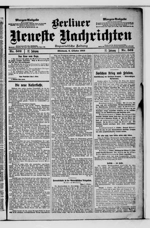 Berliner Neueste Nachrichten vom 02.10.1912