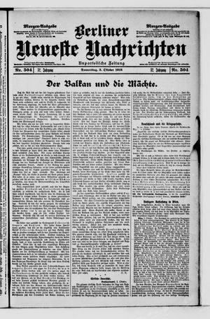 Berliner Neueste Nachrichten vom 03.10.1912