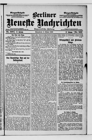 Berliner Neueste Nachrichten vom 05.10.1912