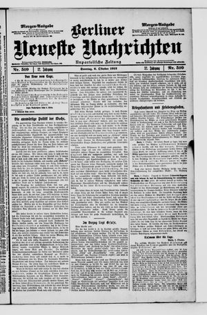 Berliner Neueste Nachrichten vom 06.10.1912