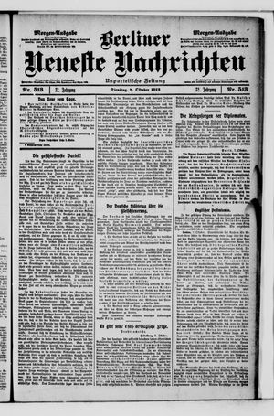 Berliner Neueste Nachrichten vom 08.10.1912