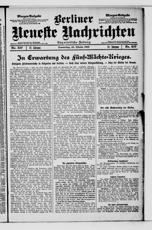 Berliner Neueste Nachrichten vom 10.10.1912