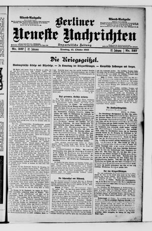 Berliner Neueste Nachrichten vom 15.10.1912
