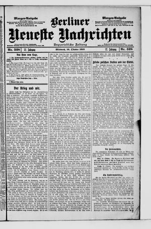 Berliner Neueste Nachrichten vom 16.10.1912