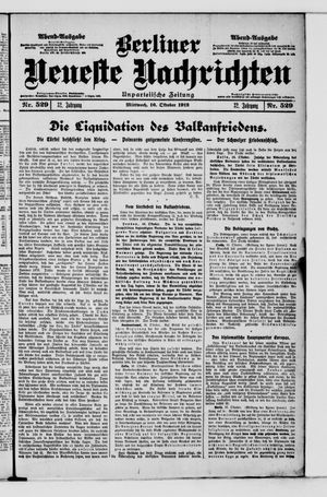 Berliner Neueste Nachrichten vom 16.10.1912