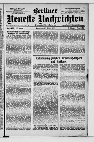 Berliner Neueste Nachrichten vom 17.10.1912