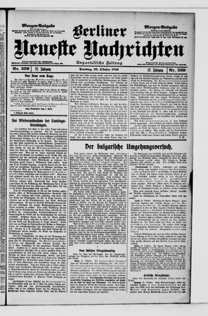 Berliner Neueste Nachrichten on Oct 22, 1912
