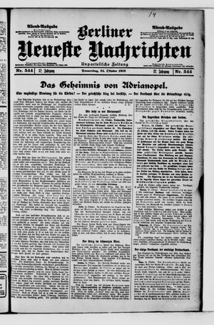 Berliner Neueste Nachrichten vom 24.10.1912