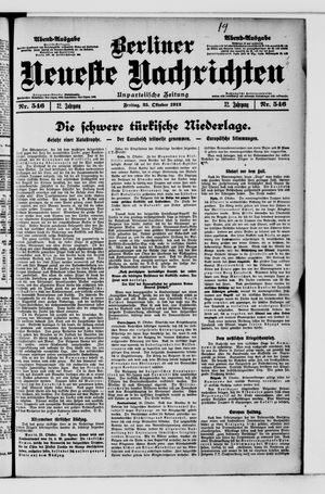 Berliner Neueste Nachrichten vom 25.10.1912