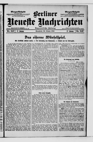 Berliner Neueste Nachrichten vom 26.10.1912