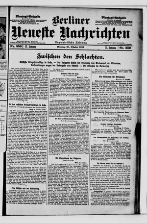 Berliner Neueste Nachrichten vom 28.10.1912