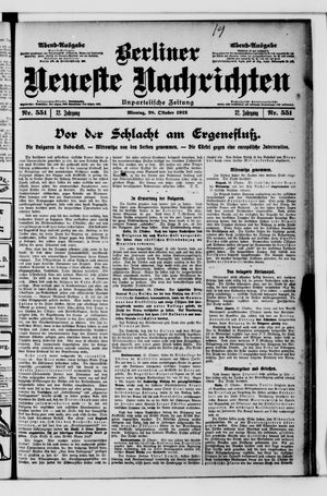 Berliner Neueste Nachrichten vom 28.10.1912