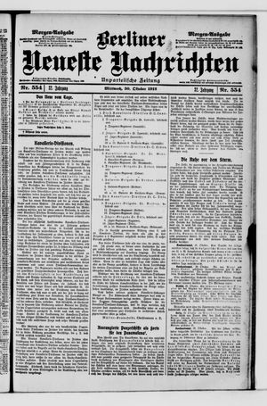 Berliner Neueste Nachrichten vom 30.10.1912