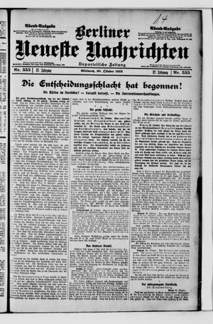 Berliner Neueste Nachrichten vom 30.10.1912