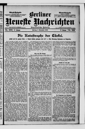 Berliner Neueste Nachrichten vom 01.11.1912