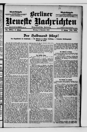 Berliner Neueste Nachrichten vom 04.11.1912
