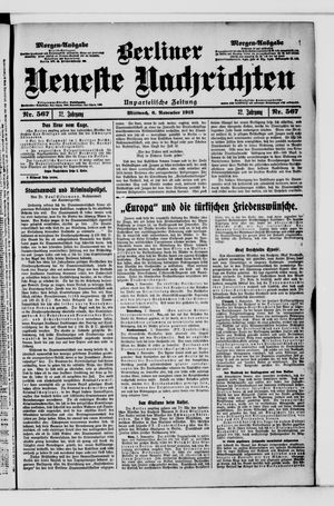 Berliner Neueste Nachrichten vom 06.11.1912