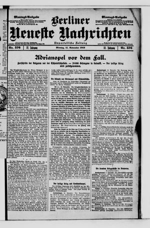 Berliner Neueste Nachrichten vom 11.11.1912