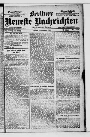 Berliner Neueste Nachrichten on Nov 12, 1912