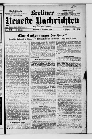 Berliner Neueste Nachrichten vom 13.11.1912