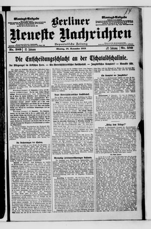 Berliner Neueste Nachrichten vom 18.11.1912