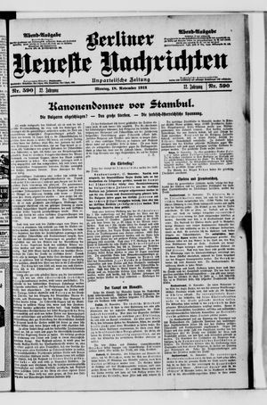 Berliner Neueste Nachrichten vom 18.11.1912