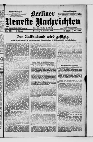 Berliner Neueste Nachrichten vom 21.11.1912