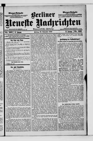 Berliner Neueste Nachrichten vom 22.11.1912
