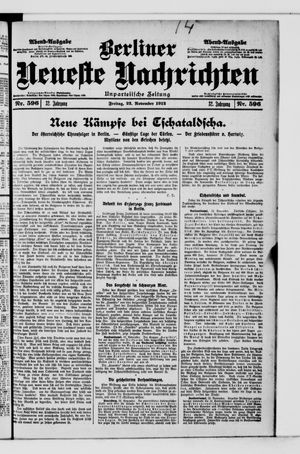 Berliner Neueste Nachrichten vom 22.11.1912