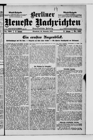Berliner Neueste Nachrichten vom 23.11.1912