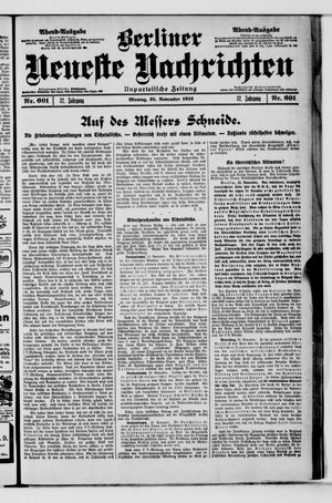 Berliner Neueste Nachrichten vom 25.11.1912
