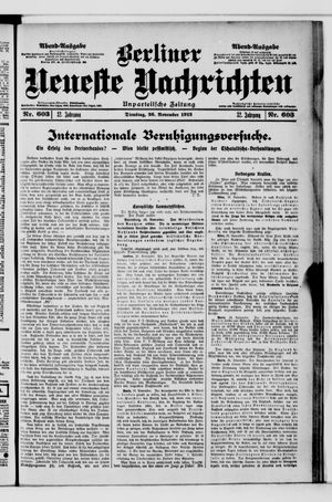 Berliner Neueste Nachrichten vom 26.11.1912
