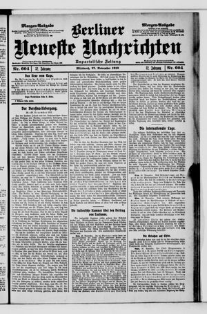 Berliner Neueste Nachrichten vom 27.11.1912
