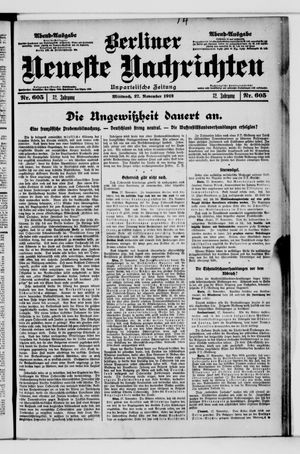 Berliner Neueste Nachrichten vom 27.11.1912